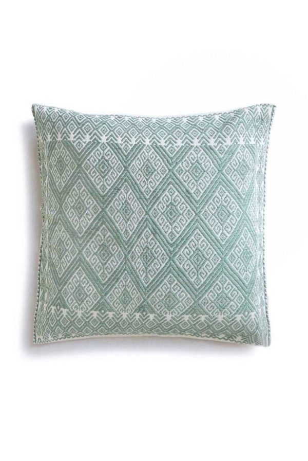 Handwoven Cushion - www.nidocollective.com #embroideredcushion #backstrapweaving #mexicancushion