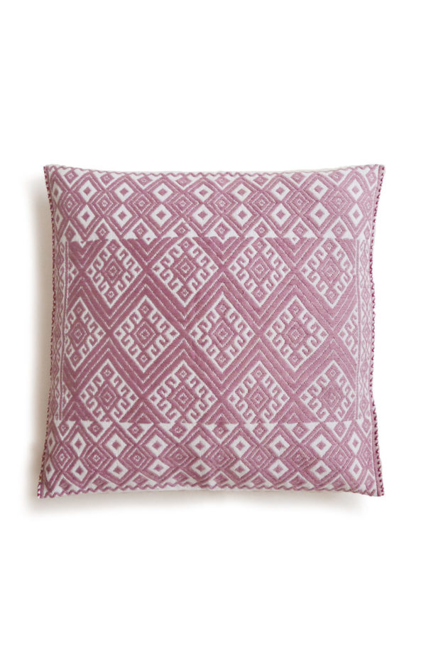 Mexican Dusty Pink Cristobal Cushion - www.nidocollective.com #embroideredcushion #backstrapweaving #mexicancushion